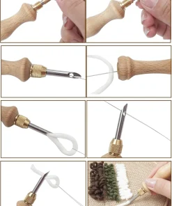 نیدل پانچ پنج سوزنه با دسته چوبی 11