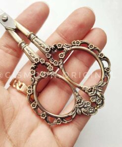 قیچی گلدوزی طرح شکوفه 7 قیچی گلدوزی طرح شکوفه برنزی